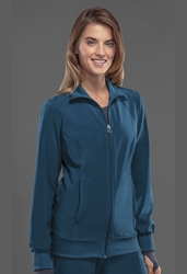 Womens Infinity Zip Front Warm-Up Jacket - Caribbean Blue 